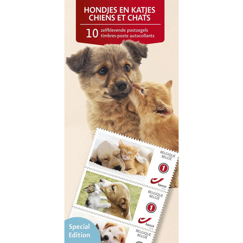 Bpost- 10 postzegels tarief BE1 - Hondjes en katjes