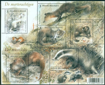 Bpost - 6 postzegels BE1 - De marterachtigen