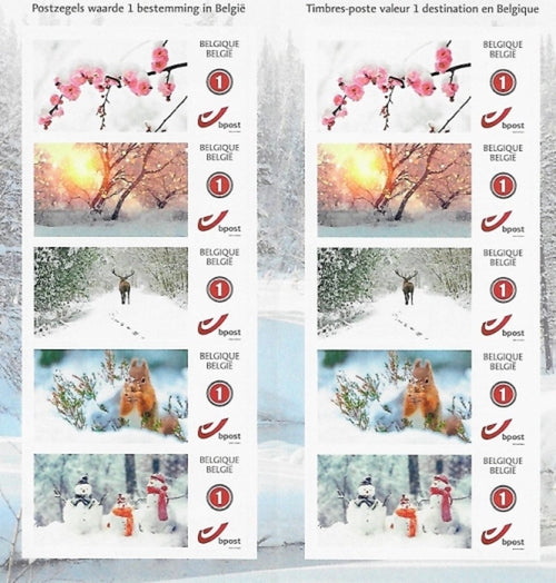 Bpost - 10 postzegels tarief BE1 – Happy winter