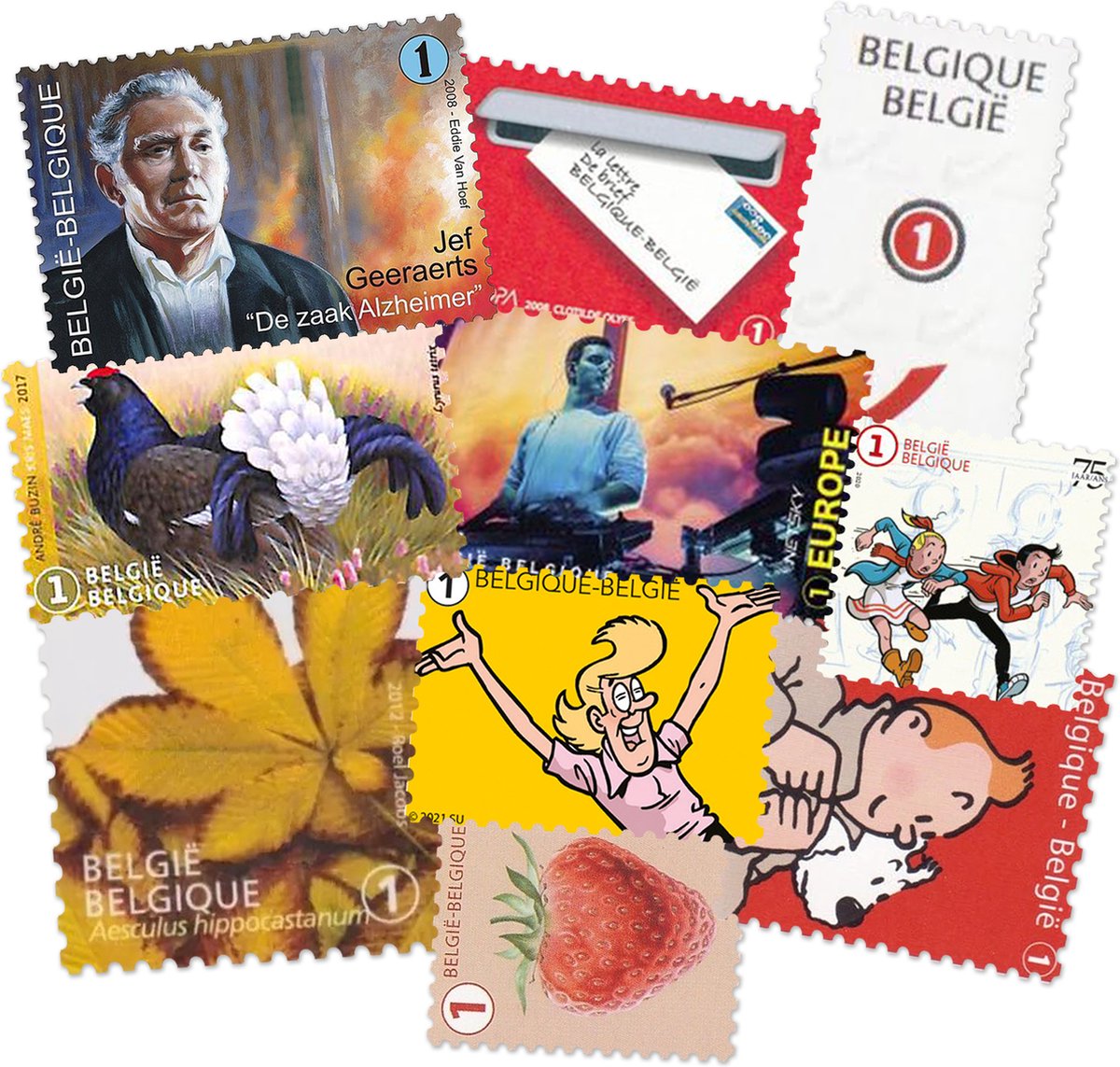 Bpost - Divers pakket van 10 Tarief 1 Postzegels - Verzending binnen België