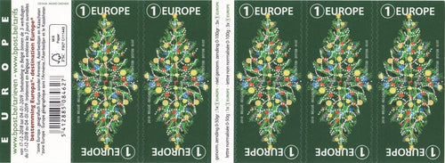 Bpost - 10 zelfklevende postzegels - tarief EU1 - kerstboom