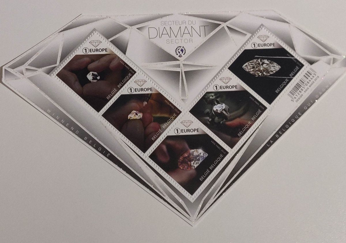 Bpost - 5 zelfklevende postzegels -BE1/EU1 - diamant