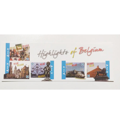 Bpost - 5 postzegels tarief 1 - verzending Wereld / World - Highlights of Belgium