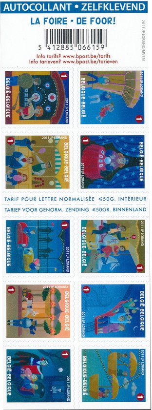 Bpost - Feest - 10 postzegels tarief 1 - Verzending België - Kermis