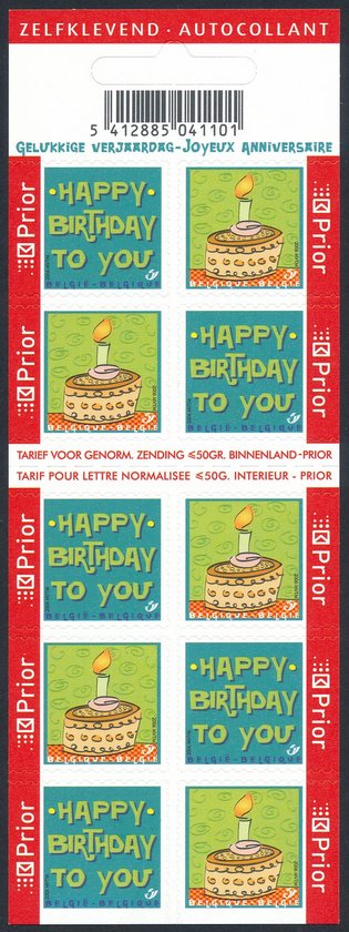 Bpost - Gelukkig verjaardag - 10 postzegels - Verzending België - Happy birthday