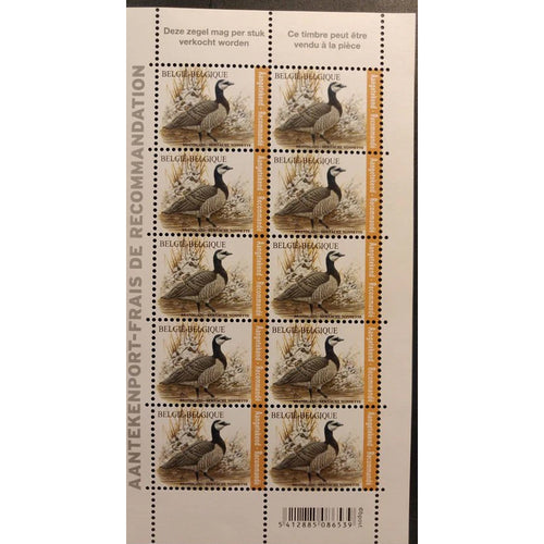 Bpost - 10 zegels voor aangetekende zending - verzending België - brandgans