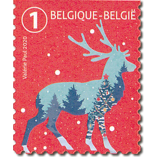 Bpost - 10 postzegels kerst - waarde 1 - verzending België - Eland