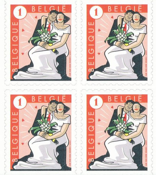 Bpost - Huwelijk - 10 postzegels tarief 1 - Verzending België - Bruidskoppel