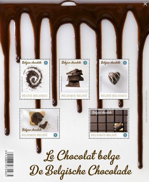 Bpost - Chocolade - 5 postzegels tarief 1 - Verzending Wereld - Postzegels met chocoladegeur