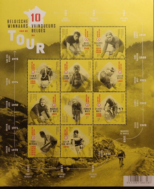Bpost - 10 zegels tarief 1 - Verzending België - Belgische winnaars van de Tour