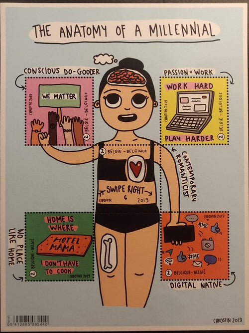 Bpost - 5 zegels tarief 2 - Verzending België - Anatomy of a millenial