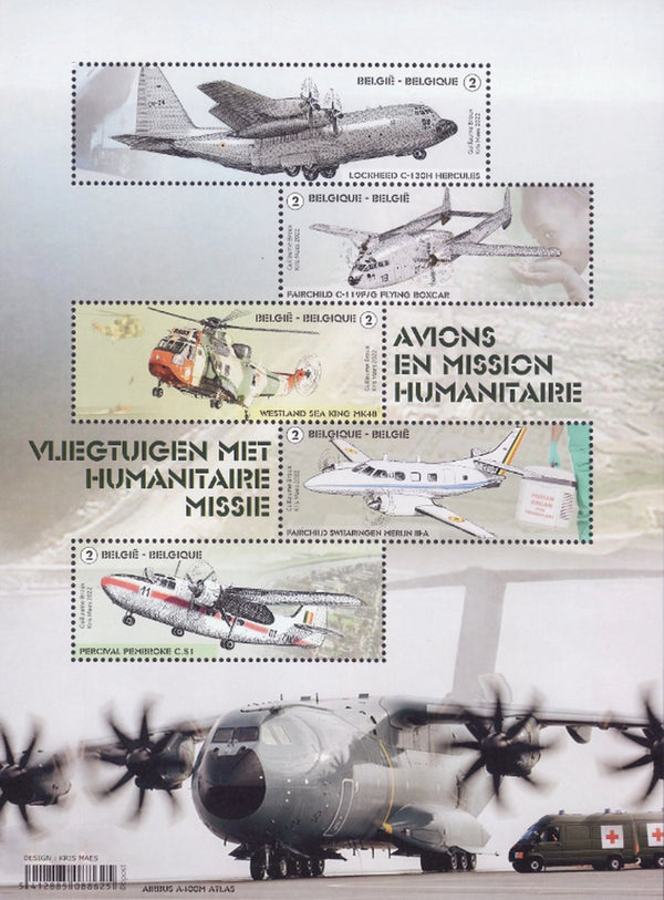 Bpost - 5 postzegels tarief BE2 - Verzending België- Humanitaire missies