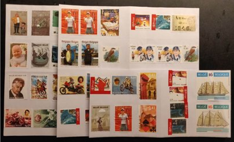 20 postzegeletiketten