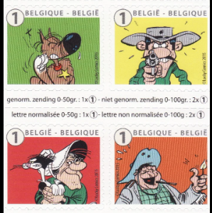 Bpost - Strips - 10 postzegels tarief 1 - Verzending België - Lucky Luke